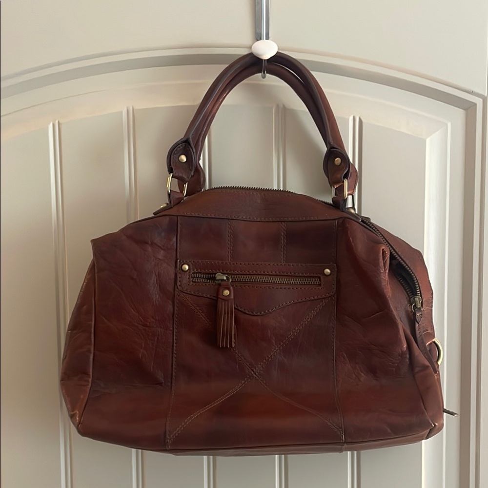 Diba Rich Brown Leather Satchel